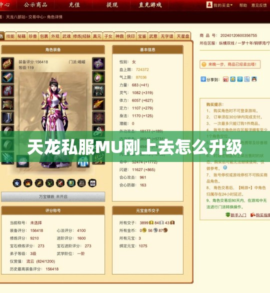 天龙私服MU刚上去怎么升级 天龙私服MU刚上去怎么升级